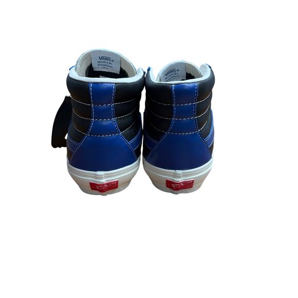 Vans Sk8 Hi Blue Black Leather High Top Skate Streetwear Sneakers 5 Men - Picture 3 of 5